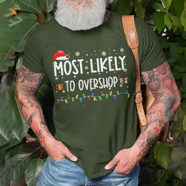 Most Likely To Overshop Shopping Family Crew Christmas T-Shirt Gifts for Old Men