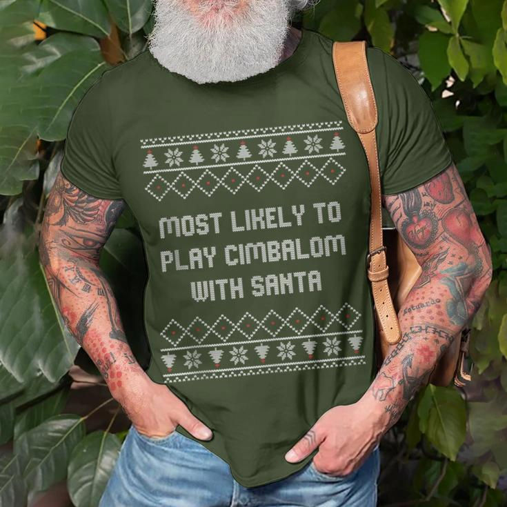 Most Likely To Play Cimbalom Christmas Matching Family T-Shirt Gifts for Old Men