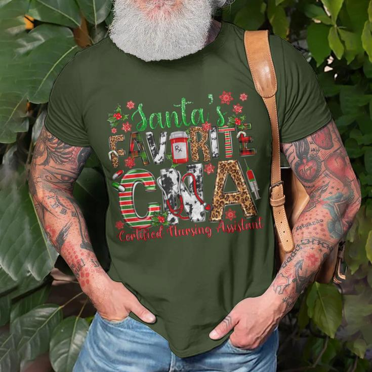 Santa's Favorite Cna Certified Nursing Assistant Christmas T-Shirt Gifts for Old Men