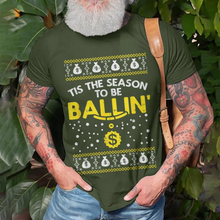 Tis The Season To Be Ballin Ugly Christmas Sweater G Pj T-Shirt Gifts for Old Men