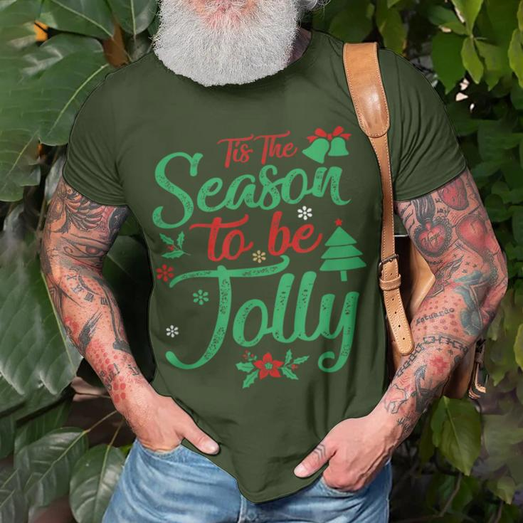 Tis The Season To Be Jolly Christmas Saying T-Shirt Gifts for Old Men