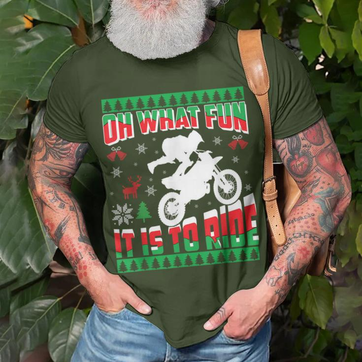 Ugly Christmas Dirt Bike Motocross Xmas T-Shirt Gifts for Old Men