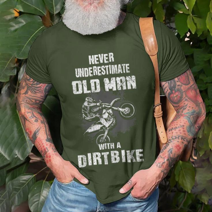 Never Underestimate An Old Man With A Dirt Bike Christmas T-Shirt Gifts for Old Men