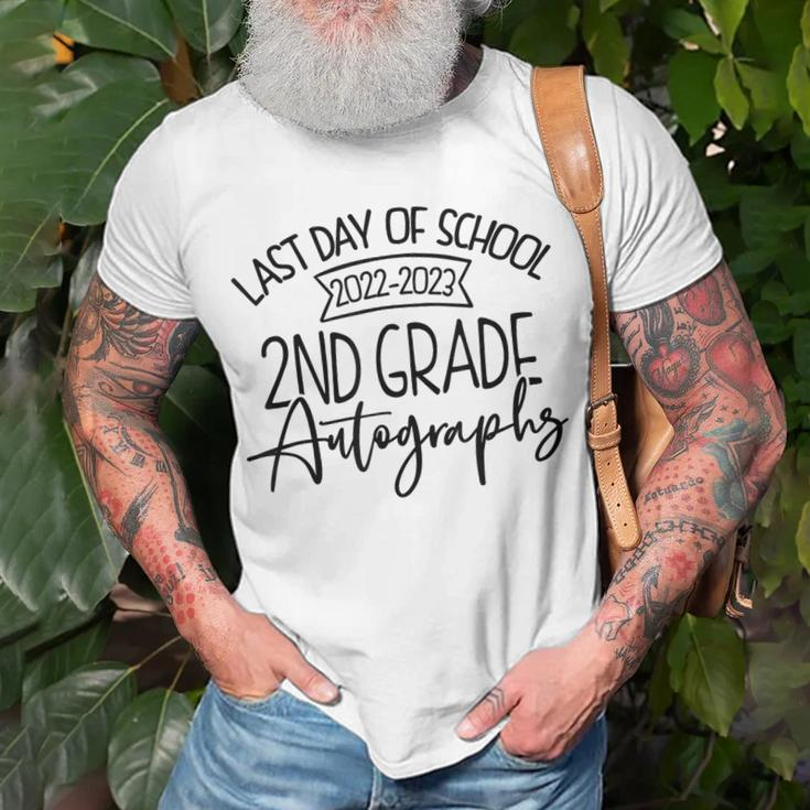 2022 2023 Last Day Autographs School 2Nd Grade Keepsake Unisex T-Shirt Gifts for Old Men