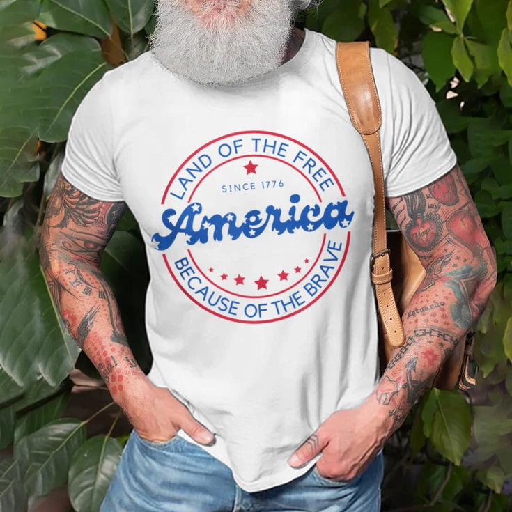 4Th Of July 2023 America Land Of The Free Patriotic American Unisex T-Shirt Gifts for Old Men