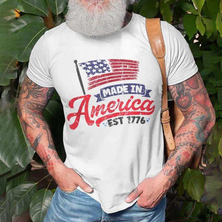 4Th Of July 2023 Patriotic Made-In-America Est 1776 Gifts Unisex T-Shirt Gifts for Old Men