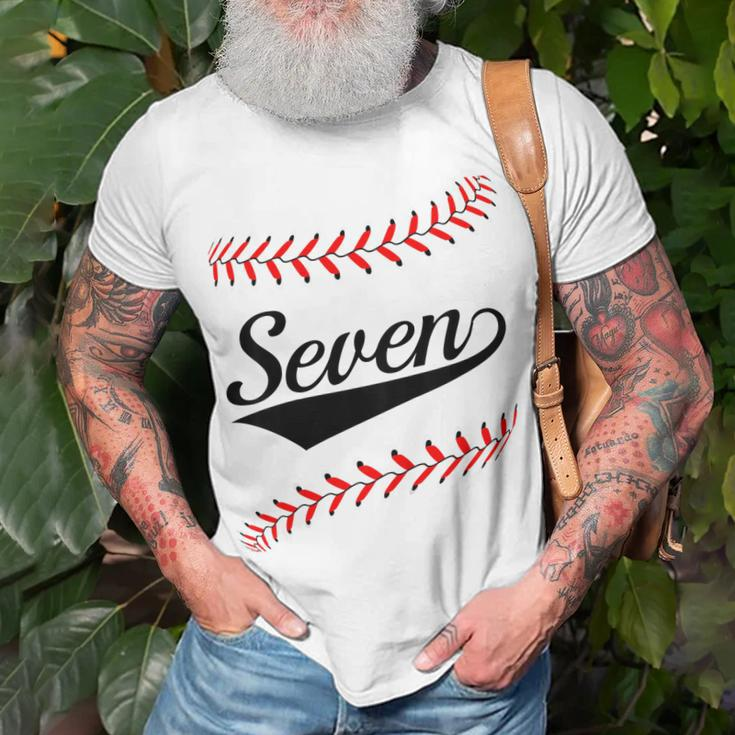 7 Year Old 7Th Baseball Softball Birthday Party Boys Girls T-shirt Gifts for Old Men