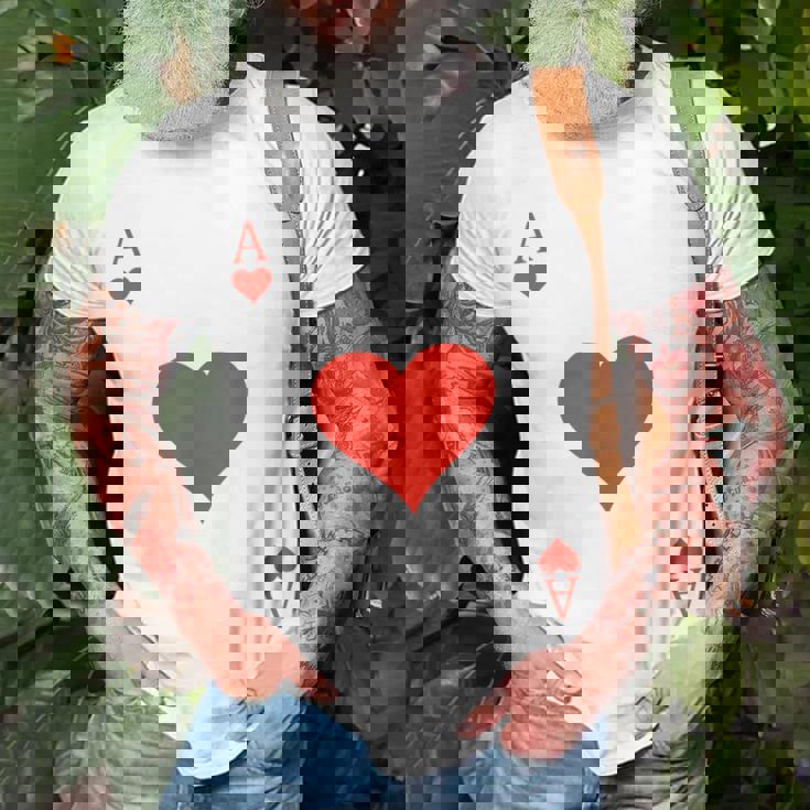 Ace Of Hearts Costume Deck Of Cards Playing Card Halloween T-Shirt Gifts for Old Men