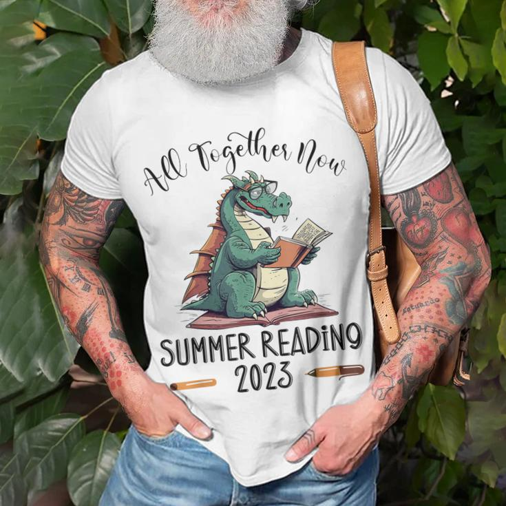 All Together Now Summer Reading 2023 Book Dragon Reading Unisex T-Shirt Gifts for Old Men