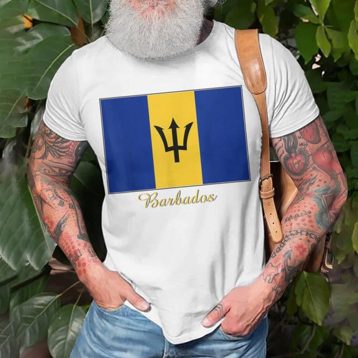 Barbados Flag Souvenir T-Shirt Gifts for Old Men