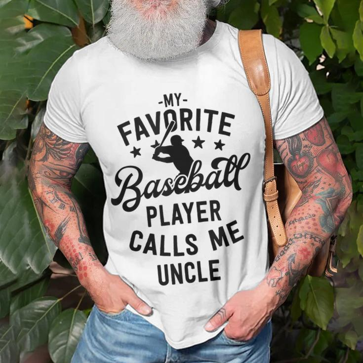 Baseball Uncle Gift My Favorite Baseball Player Calls Me Unisex T-Shirt Gifts for Old Men
