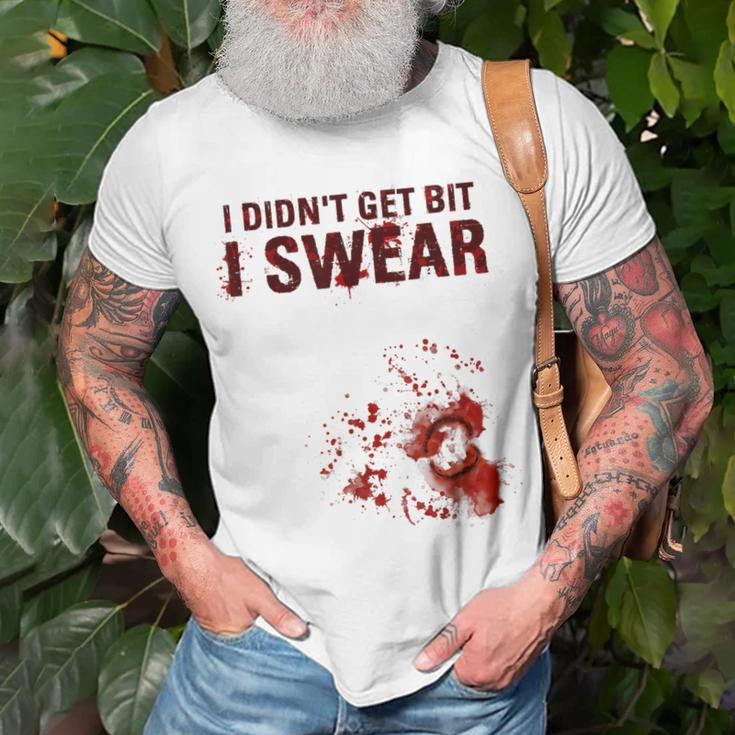 Bloody I Didn't Get Bit Zombie Bite Halloween T-Shirt Gifts for Old Men