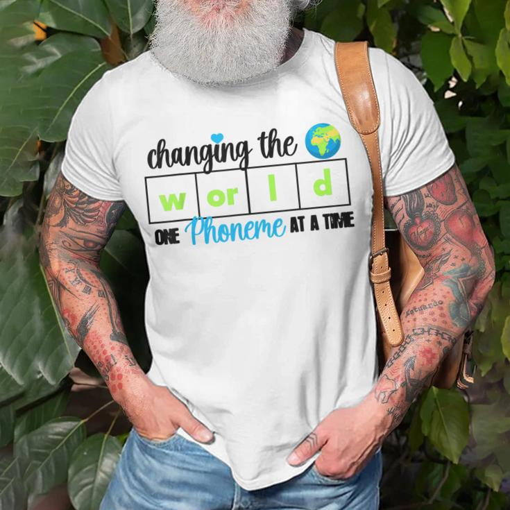 Changing The World One Phoneme At A Time Unisex T-Shirt Gifts for Old Men