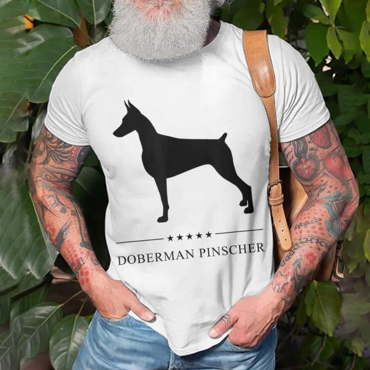 Doberman Pinscher Black Silhouette T-Shirt Gifts for Old Men