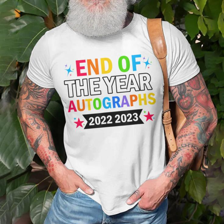 End Of The Year Autographs 2022 2023 Last Day Of School Unisex T-Shirt Gifts for Old Men