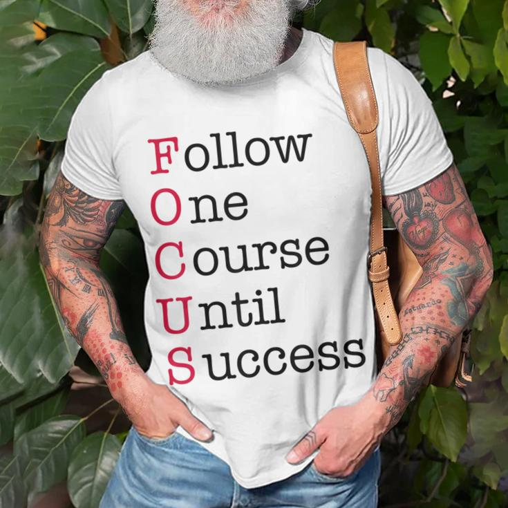 Focus - Red - Motivational Entrepreneur Acronym Unisex T-Shirt Gifts for Old Men