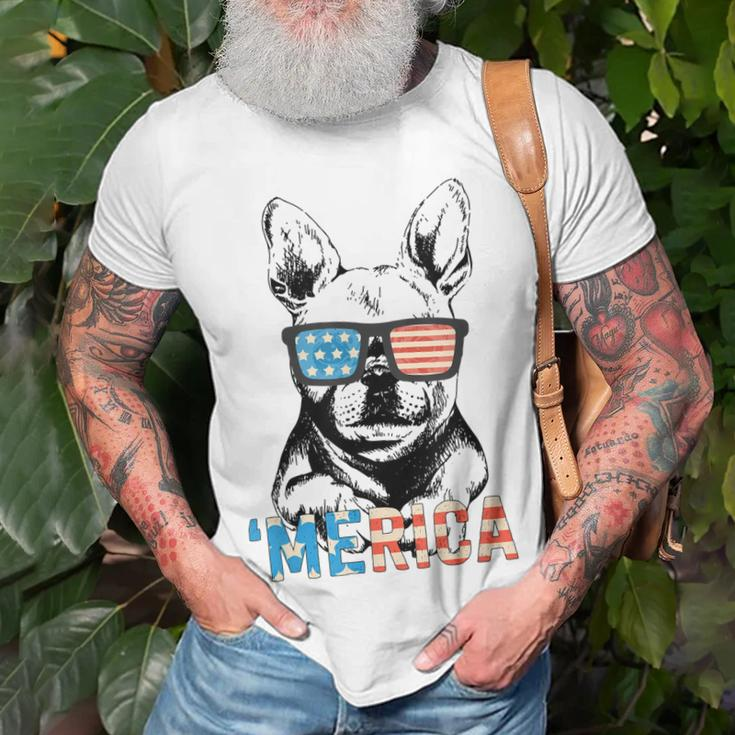 French Bulldog 4Th Of July Women Men Merica Frenchie Unisex T-Shirt Gifts for Old Men