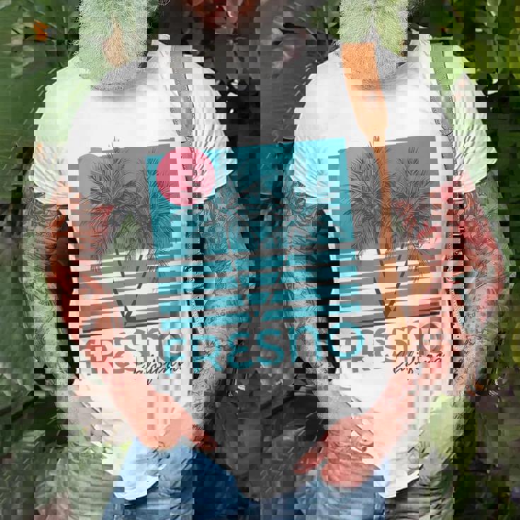 Fresno Ca Souvenir California Palm Tree T-Shirt Gifts for Old Men Fresno Ca Souvenir California Palm Tree T-Shirt Gifts for Old Men