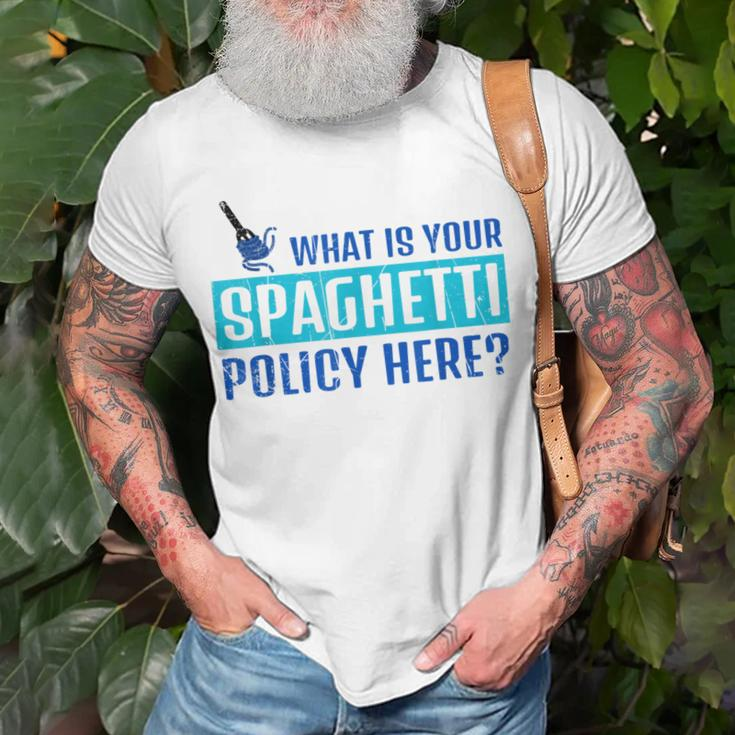 What Is Your Spaghetti Policy Italian Chefs T-Shirt Gifts for Old Men