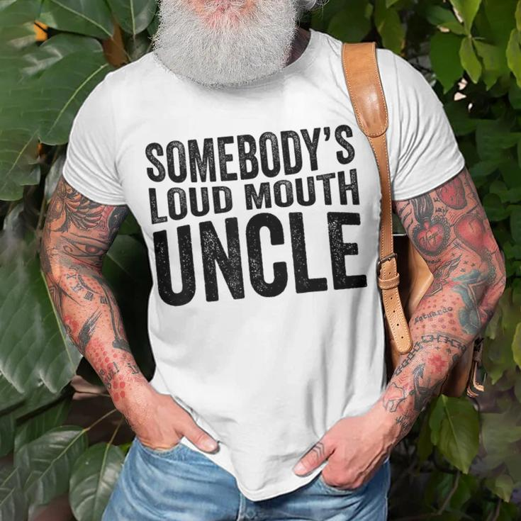 Funny Uncle Fathers Day Somebodys Loud Mouth Uncle Retro Funny Gifts For Uncle Unisex T-Shirt Gifts for Old Men