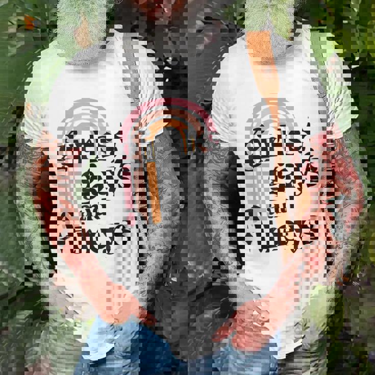 Girls Gays And Theys - Lesbian Pride - Lgbtq Pride Unisex T-Shirt Gifts for Old Men