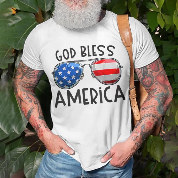 God Bless America Sunglasses Usa Flag Patriotic 4Th Of July Unisex T-Shirt Gifts for Old Men