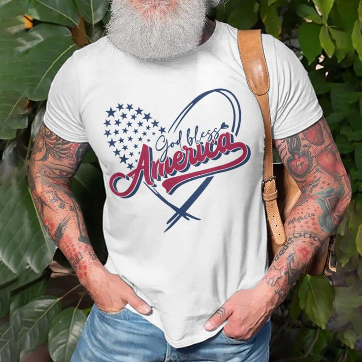 God Bless America Usa Flag Patriotic 4Th Of July Christian Unisex T-Shirt Gifts for Old Men