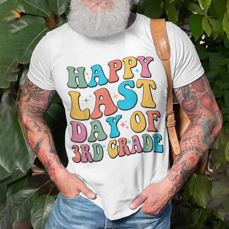 Happy Last Day Of 3Rd Grade Last Day Of School Groovy Unisex T-Shirt Gifts for Old Men