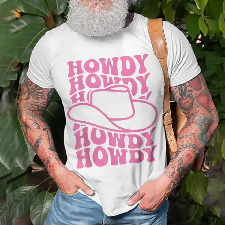 Howdy Western Rodeo Country Southern Cowgirl Vintage Groovy Unisex T-Shirt Gifts for Old Men