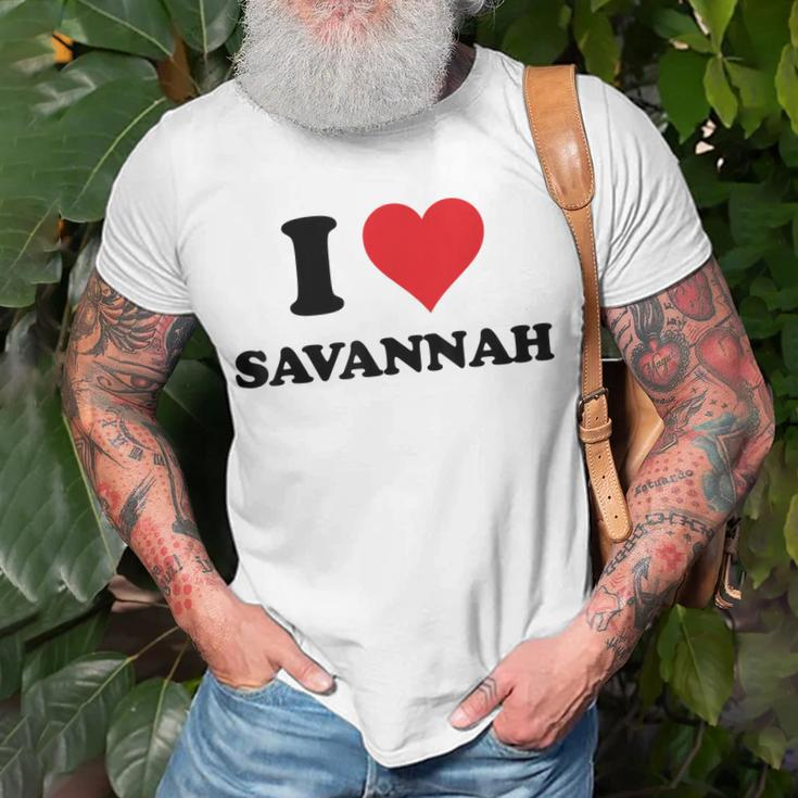 I Heart Savannah First Name I Love Personalized Stuff Unisex T-Shirt Gifts for Old Men