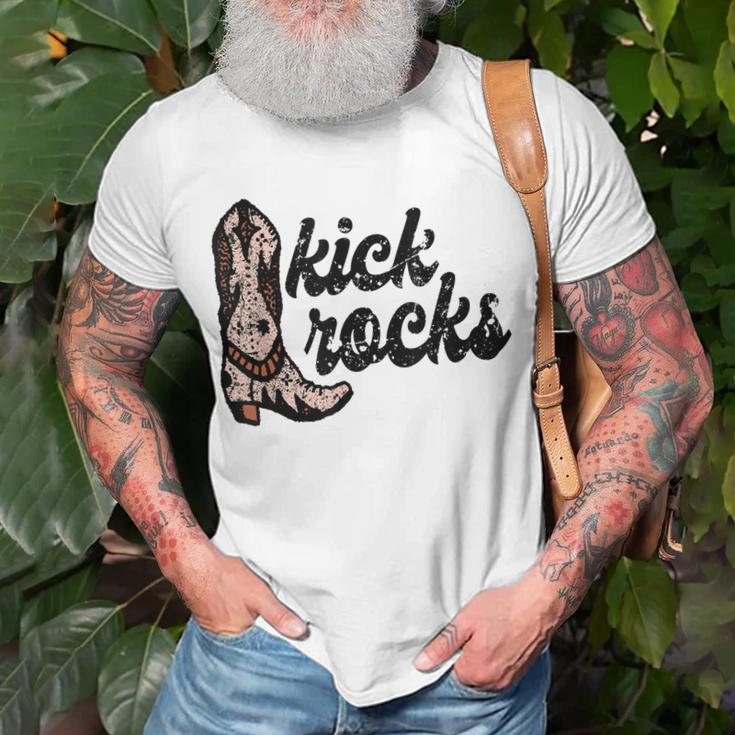 Kick Rocks Cowgirl Boot Cowboy Punchy Southern Unisex T-Shirt | Mazezy