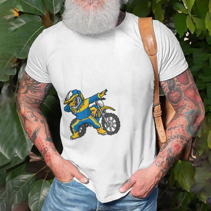 Kids 8Th Birthday Dabbing Motocross Bike Boy 8 Years Old Unisex T-Shirt Gifts for Old Men