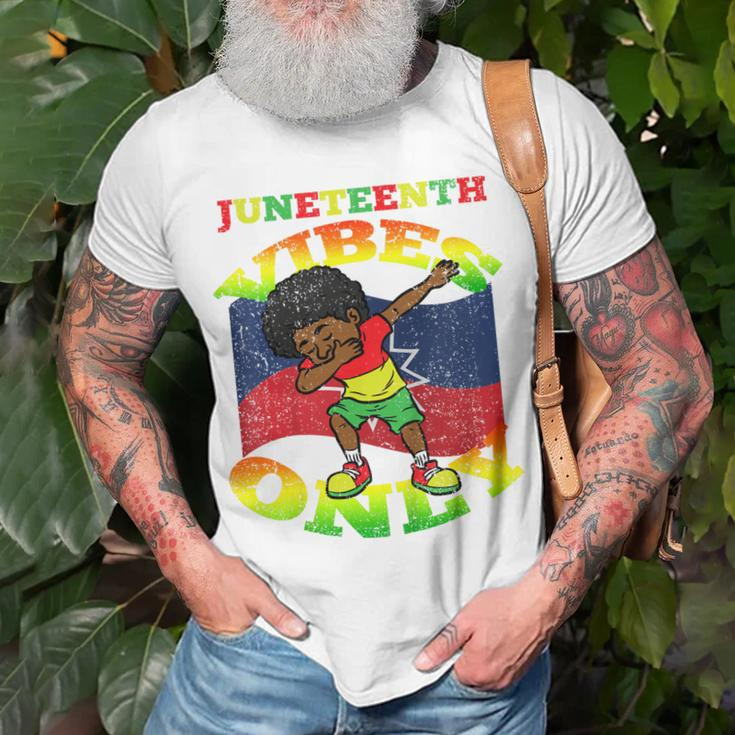 Kids Dabbing Boy Junenth Black History Melanin African Kids Unisex T-Shirt Gifts for Old Men