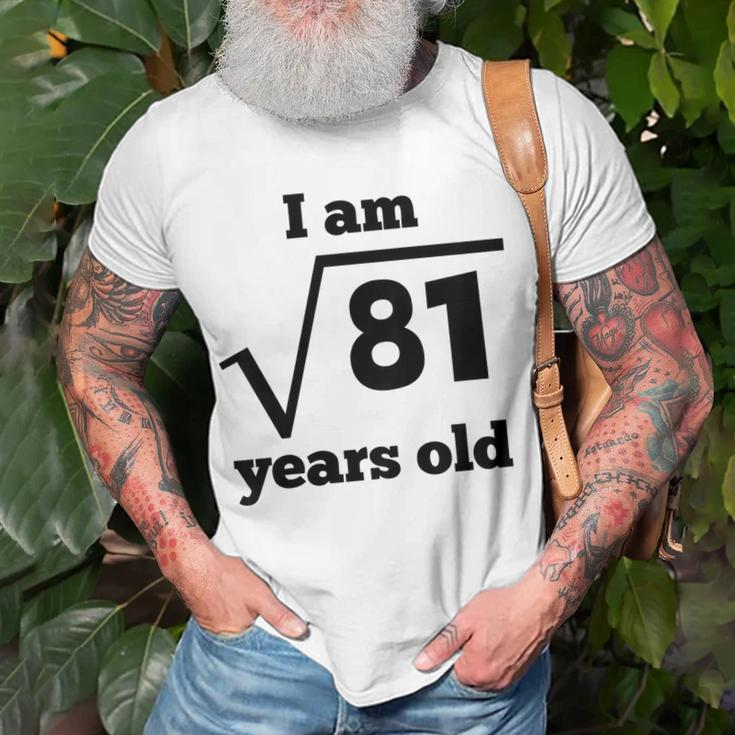 Kids Square Root 9 Years Old Funny 9Th Birthday For Kids Unisex T-Shirt Gifts for Old Men