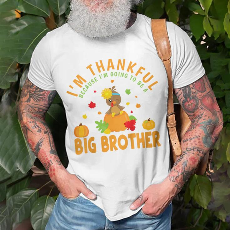 Kids Thanksgiving Baby Announcement Big Brother Unisex T-Shirt Gifts for Old Men
