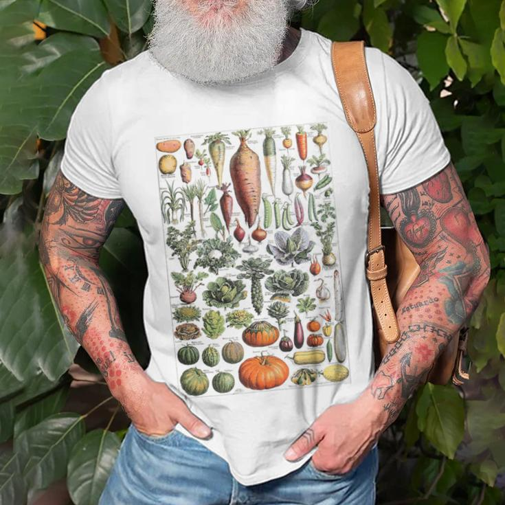 Kitchen Vegetable Identification Reference Chart Botanical T-Shirt Gifts for Old Men