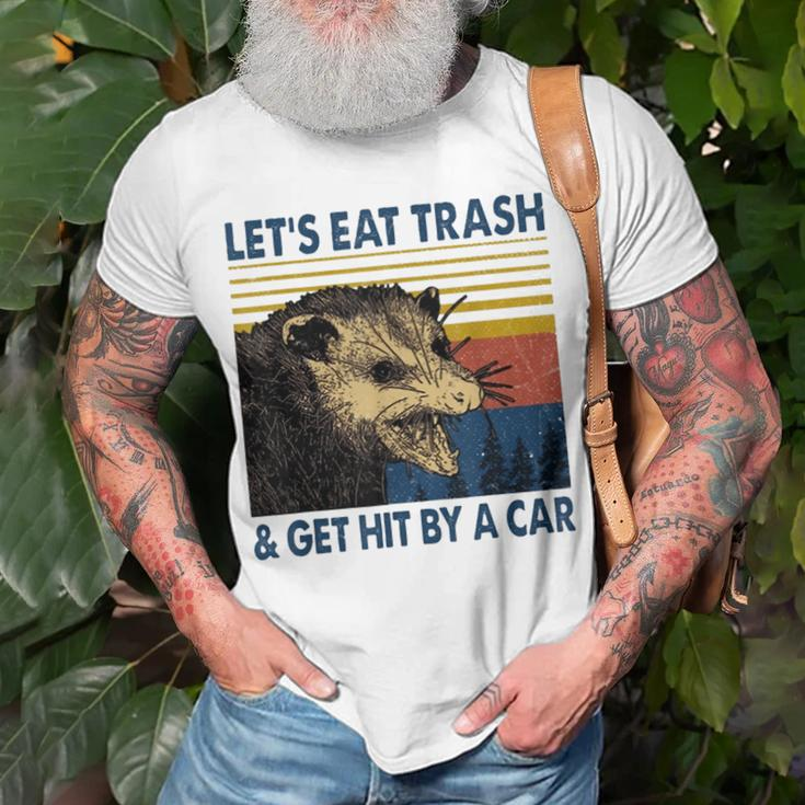 Lets Eat Trash And Get Hit By A Car Cute Street Raccoon Unisex T-Shirt Gifts for Old Men