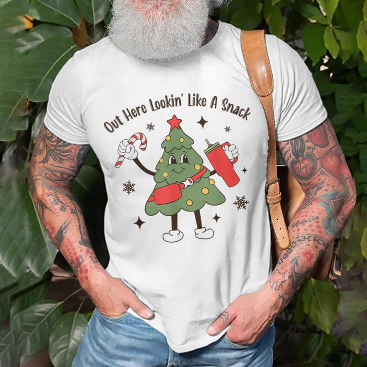 Out Here Lookin' Like A Snack Tumbler Boojee Christmas Tree T-Shirt Gifts for Old Men