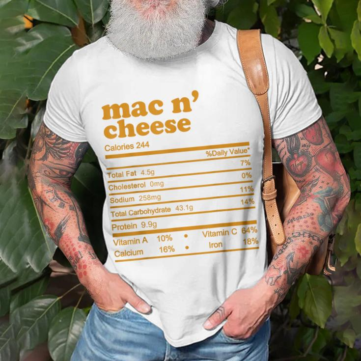 Mac And Cheese Nutrition Facts 2021 Thanksgiving Nutrition T-Shirt Gifts for Old Men