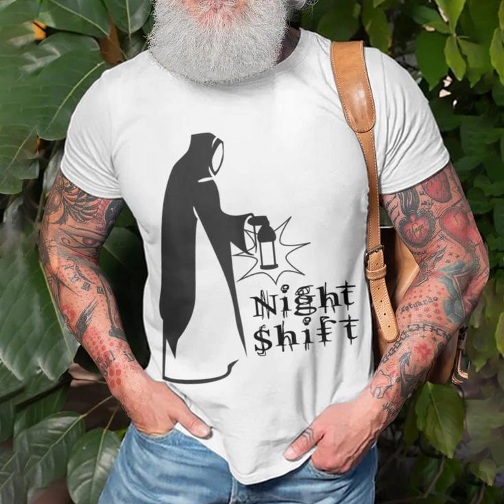Night Shift Scary Nun Nightshift Worker Unisex T-Shirt Gifts for Old Men