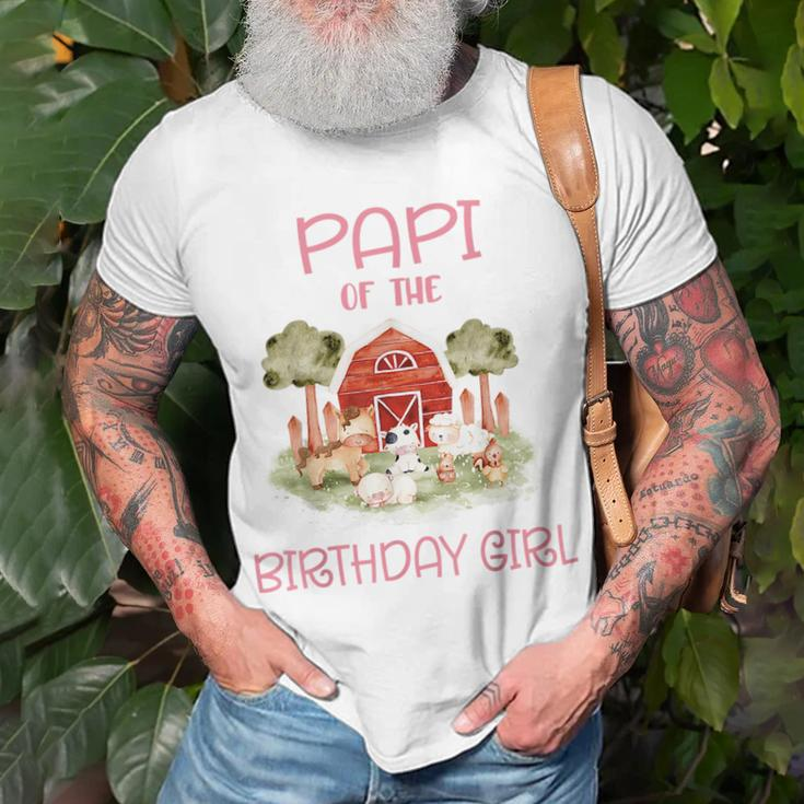 Papi Of The Birthday For Girl Barnyard Farm Animals Party Unisex T-Shirt Gifts for Old Men