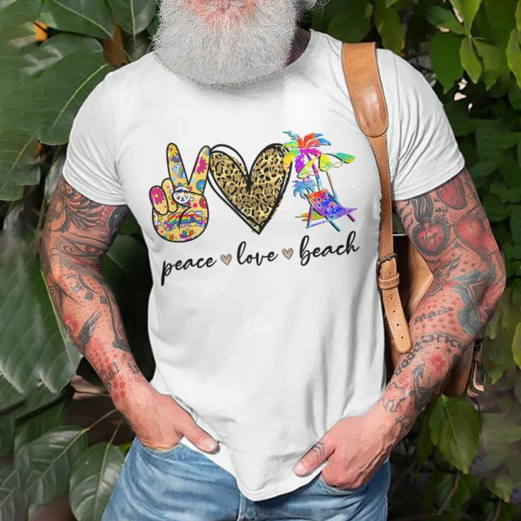 Peace Love Beach Summer Vacation Beach Lovers Vacation Funny Gifts Unisex T-Shirt Gifts for Old Men