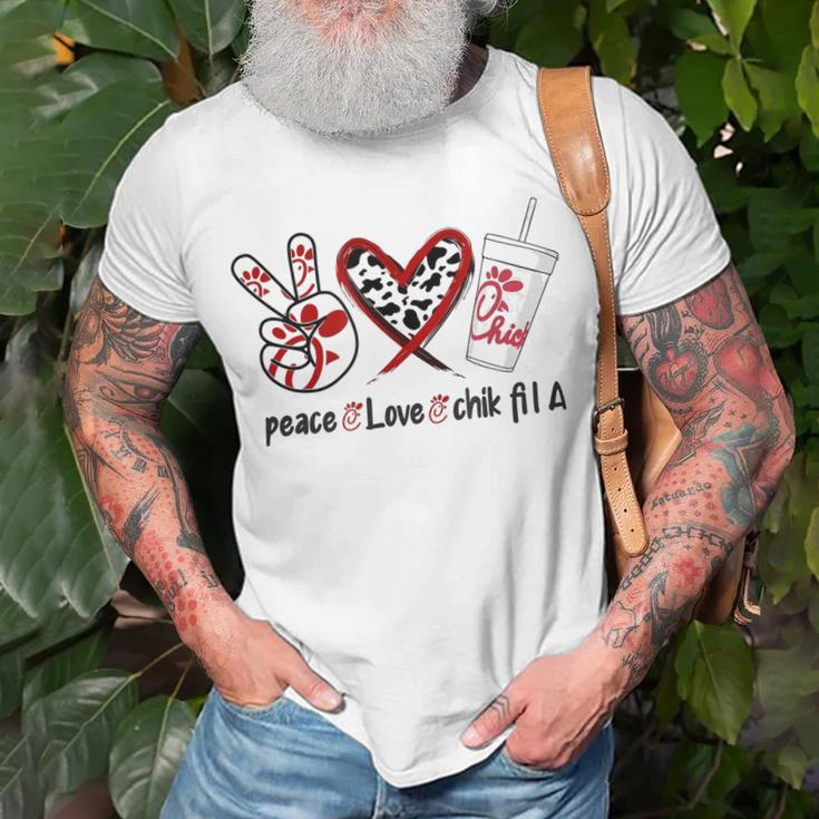 PeaceLoveChik Fil A Casual Print Cute Graphic T-shirt Gifts for Old Men