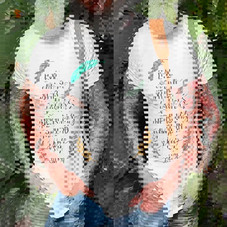 Psalm 914 Under His Wings You Will Find Refuge Unisex T-Shirt Gifts for Old Men Psalm 914 Under His Wings You Will Find Refuge Unisex T-Shirt Gifts for Old Men