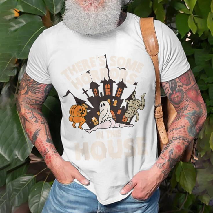 There's Some Horrors In This House Ghost Halloween T-Shirt Gifts for Old Men