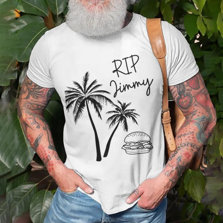 Rest In Peace Jimmy Cheeseburger Palm Trees T-Shirt Gifts for Old Men
