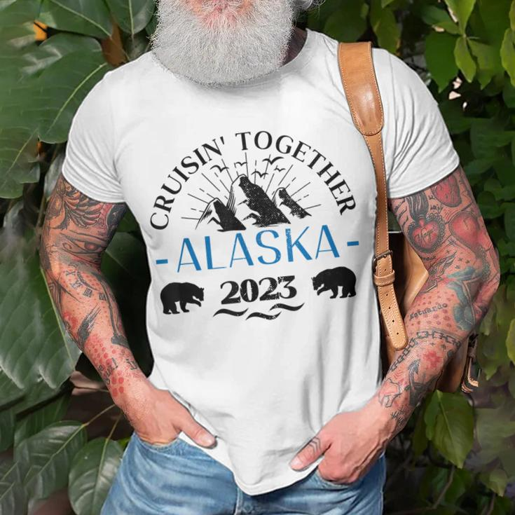 Retro Alaska Cruise 2023 Family Cruise 2023 Family Matching Unisex T-Shirt Gifts for Old Men