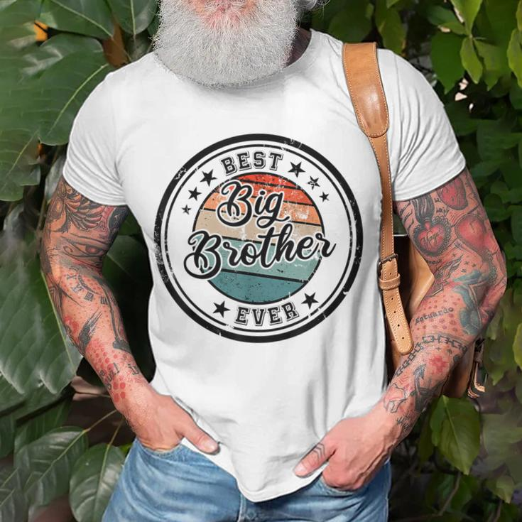 Retro Best Big Brother Ever Big Brother Unisex T-Shirt Gifts for Old Men