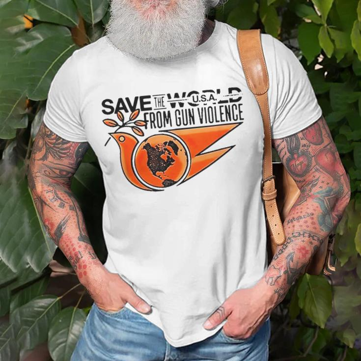Save The World From Gun Violence Unisex T-Shirt Gifts for Old Men