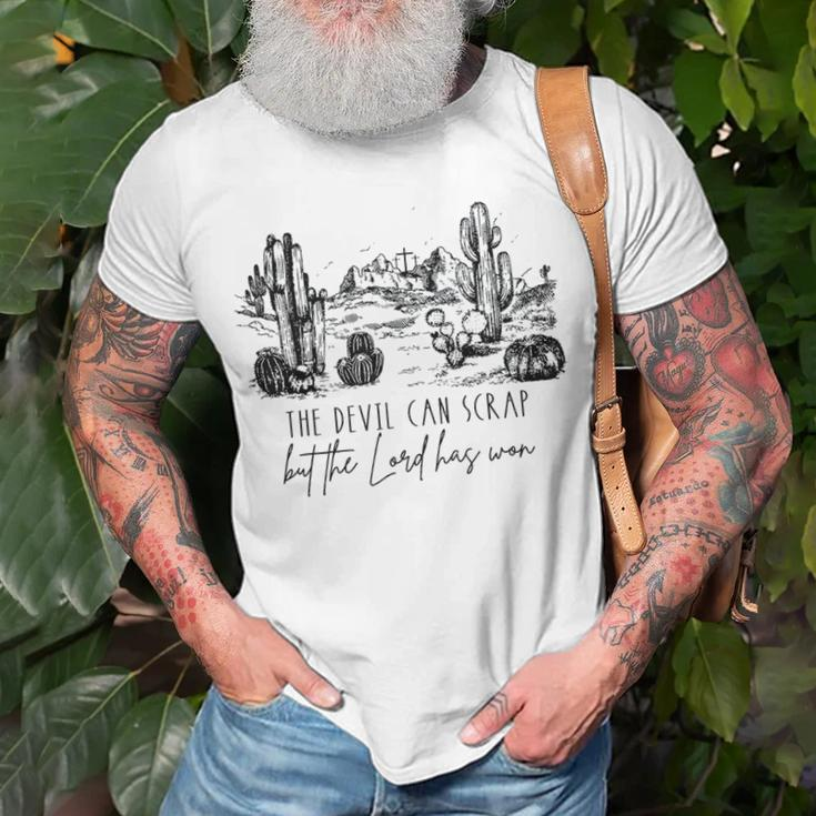 The Devil Can Scrap But The Lord Has Won Western Cowboy Unisex T-Shirt Gifts for Old Men
